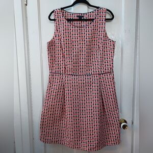 Tommy Hilfiger red white blue check dress Size 16